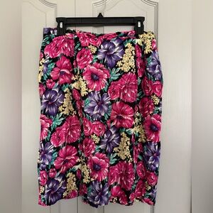 Vintage, Floral Midi Skirt